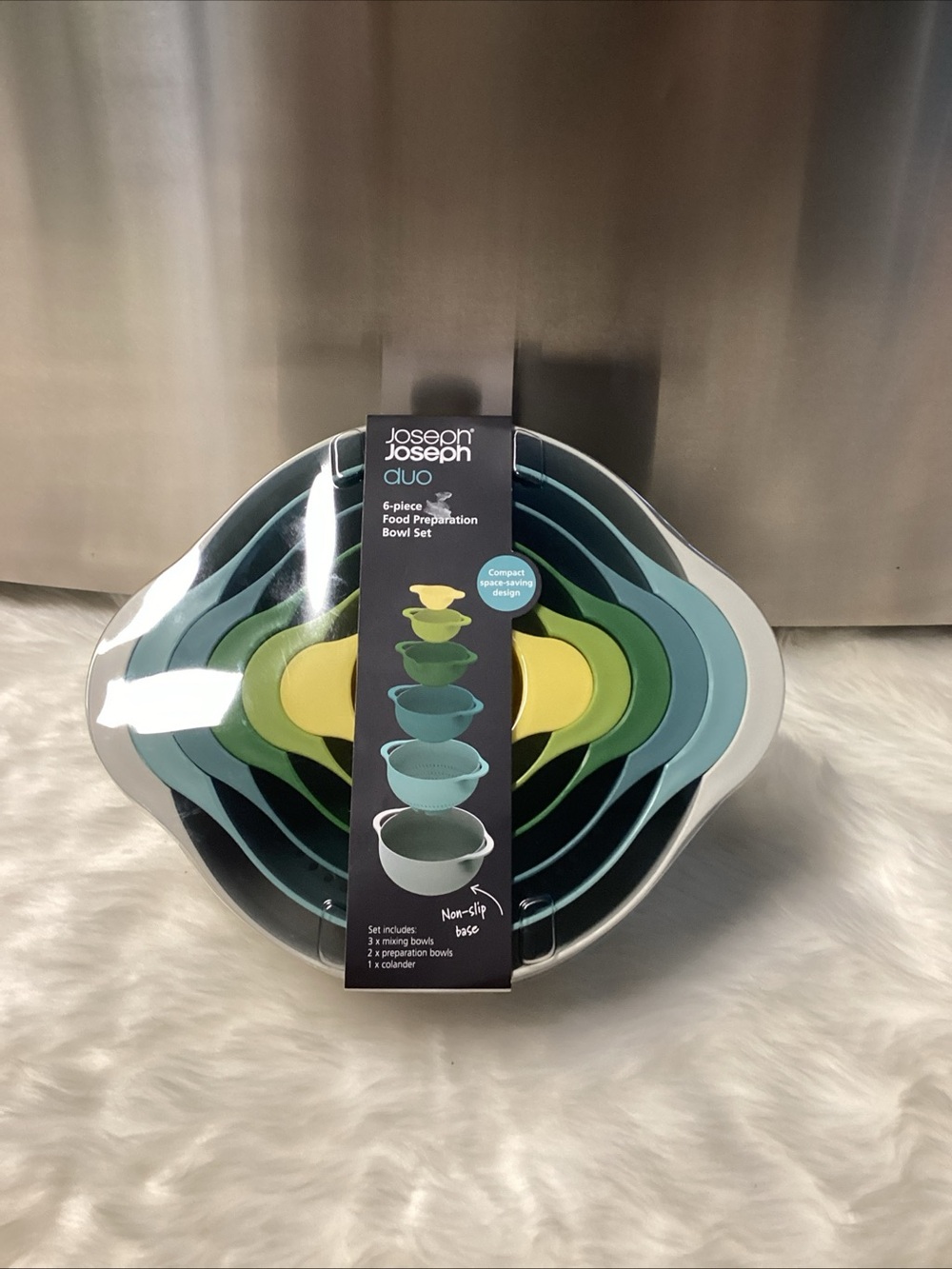 Joseph Duo 6-Piece Nesting Preparation Bowl Set - Light Gray